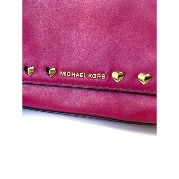 Michael Kors Pink Leather Mini Bag | Heart Studs | Removable Chain | NWOT Gift - Picture 15 of 16